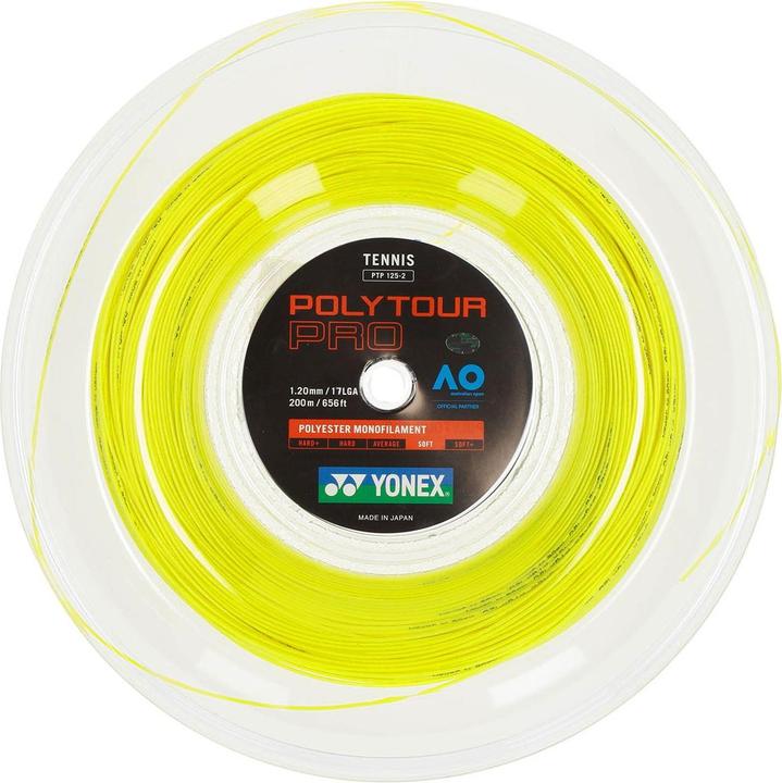 Yonex TPTP125-2yel Poly Tour Pro 125 Rolle 200m gelb, 1,25mm