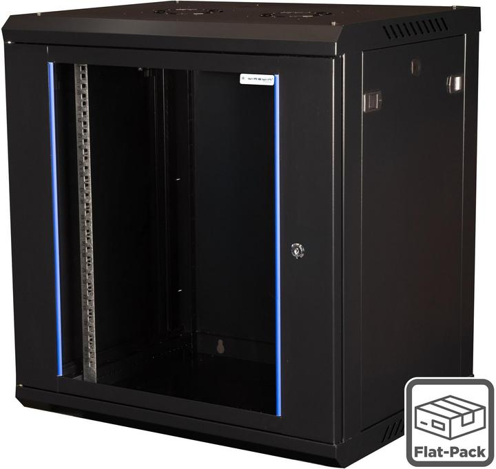 Wirewin 19/ Wandschrank, einteilig, Pro 3nd Generation, Flat-Pack, 600x450mm, schwarz