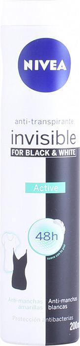 Actual product image NIVEA BLACK & WHITE INVISIBLE ACTIVE deo vapo 200 ml (Spray, 200 ml)