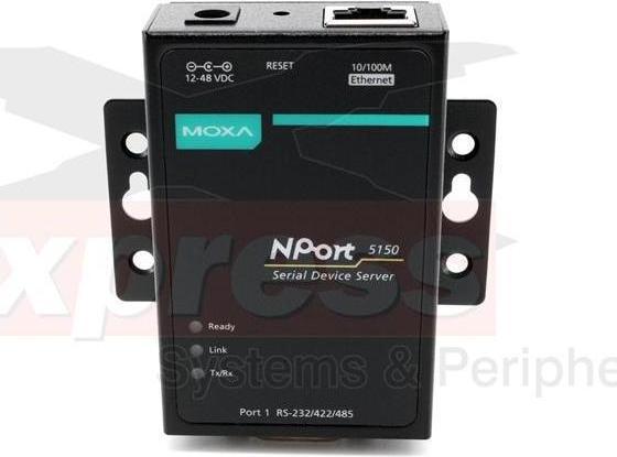 Actual product image Moxa NPORT 5150 W/O ADAPTER - 1-port RS-232422485 device server without adpater, 0 to 55C operating tempe