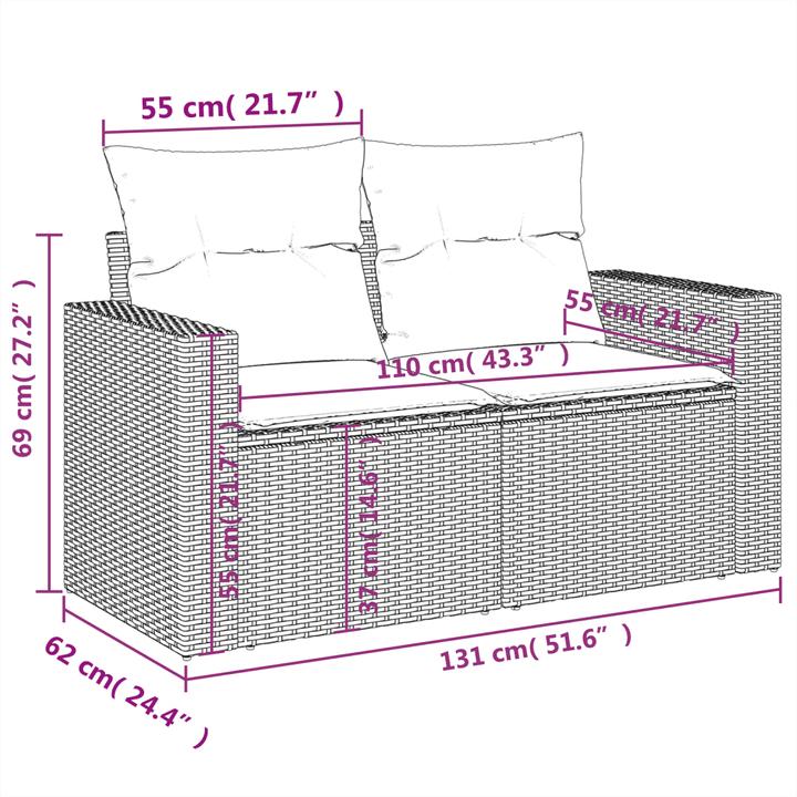 Produktbild VidaXL Gartenmöbel Sofa Garnitur Gartengarnitur Garten Sitzgruppe 11-tlg. Beige