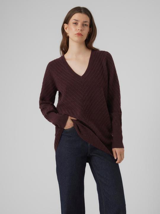 Actual product image Vero Moda VMANJASTINNA LONG V-NEK PULLOVER GA EXC Knitted jumper (S)