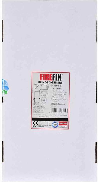 Produktbild FireFix R150/SET Ofenrohrset aus 2 mm starken Stahl (Winkelrohrset) in 150 mm Durchmesser, für Kamin