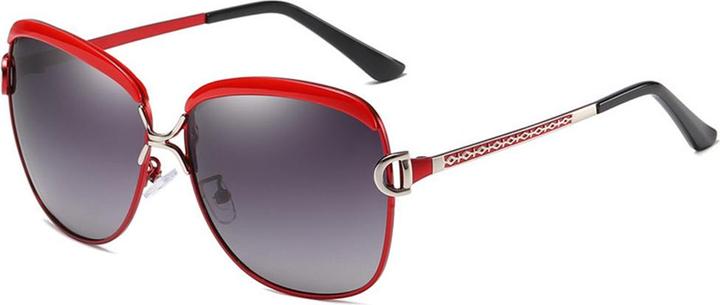 Techsuit - Sunglasses Polarized (8702) - for Women with UV Protection, Metal Frame - Red