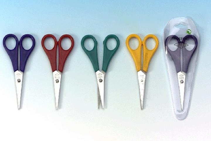 Magni Bastelschere spitz, 13cm farbig sort. auf SB-Karte (13 cm)