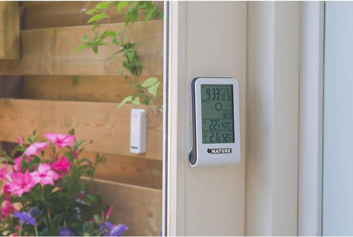Produktbild Nature Wetterstation Digital H14x8,5x3 cm Weiss Barometer Hygrometer