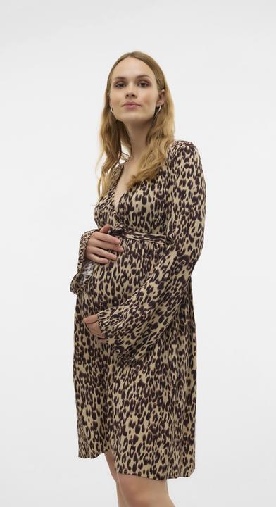 Image du produit Mamalicious Coupe normale Col en V Poignets élastiques Manches ballon Robe courte (XS)