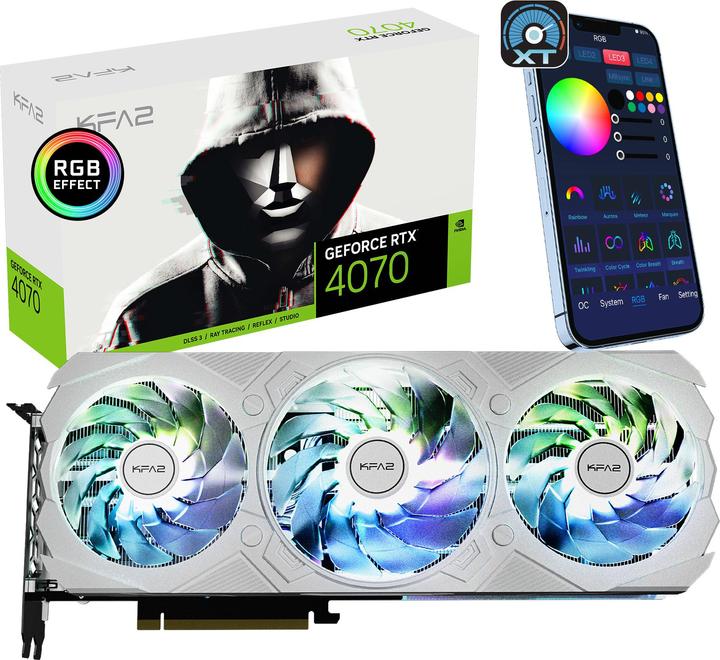 Image du produit KFA2 GeForce RTX 4070 EX Gamer blanc (12 Go)