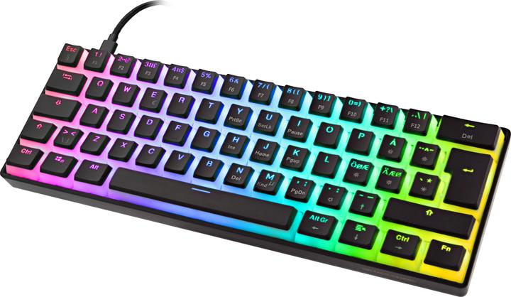 Actual product image Deltaco DK475 Mechanical 60% Keyboard, Pudding Keycaps, Hot swap (CH, Cable)