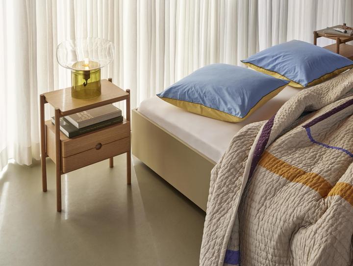 Actual product image Hübsch Pretty - Twist Bedspread Square 260x260 Sand/Multicolour (260 x 260 cm)