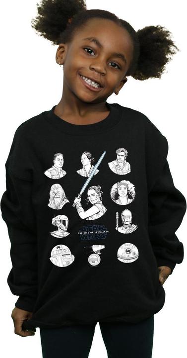 Produktbild Star Wars The Rise Of Skywalker Resistance Charcter Line Up Mono Sweatshirt Mädchen (140, 146)