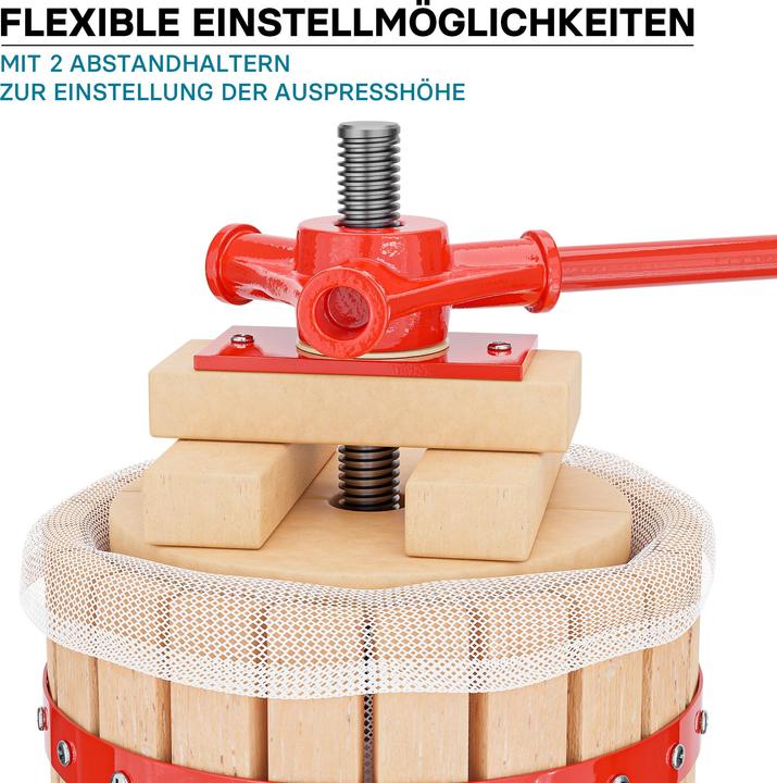 Image du produit Wiltec 18L Presse à fruits incl. torchon pour pressoir vin fruit chêne cidre de pommes