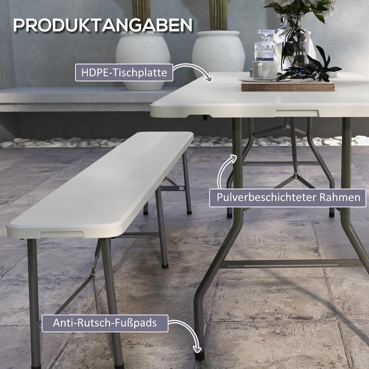 Produktbild Outsunny Gartenklapptisch aus recyceltem Material