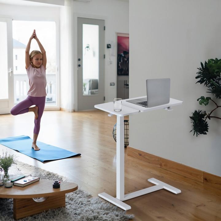 Produktbild Maclean Mobiler Schreibtisch/Laptopständer weiss höhenverstellbar 76-109cm max. 30kg MC-120 W