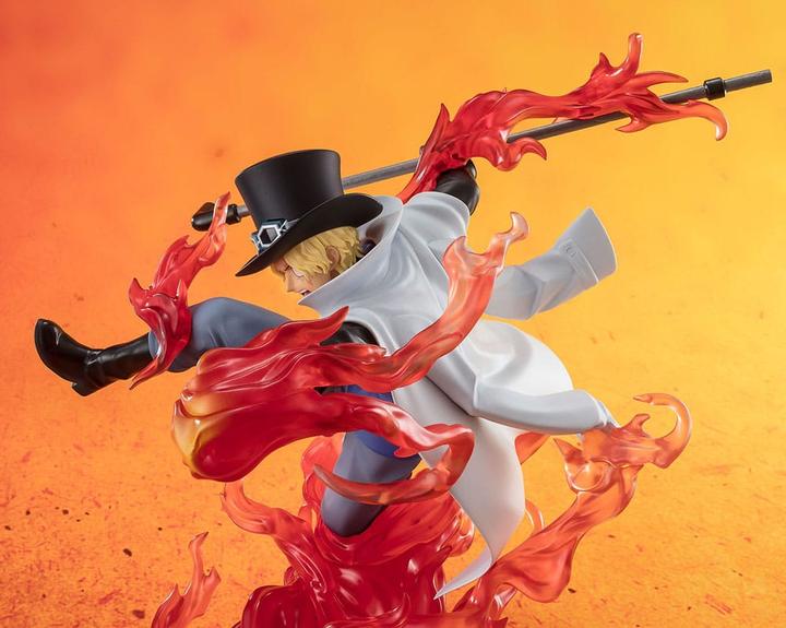Actual product image Bandai One Piece Figuarts ZERO Extra Battle PVC Statue Sabo Fire Fist Rook Check 19 cm