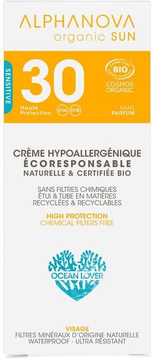 Produktbild Alphanova SUN Creme Bio hypoallergen SPF30+ ohne Parfum Creme (Sonnencreme, SPF 30, 50 ml, 500 g)