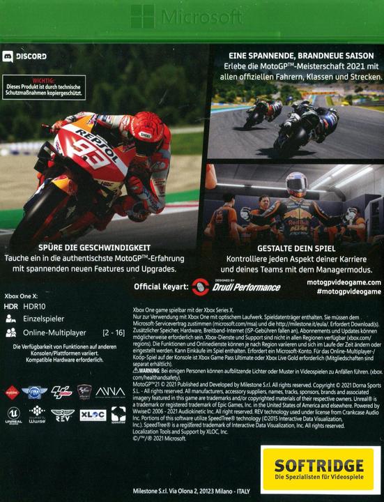 Produktbild Milestone Moto GP 21 - inkl. Bonus DLC (Xbox One X, Xbox Series X, DE, FR, IT)