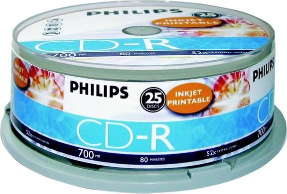 Produktbild Philips 1x25 CD-R 80Min 700MB 52x IW SP (25 x)