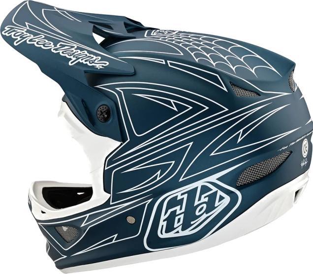 Actual product image Troy Lee Designs D3 Fiberlite Helmet, Spiderstripe, blue (63 - 65 cm)