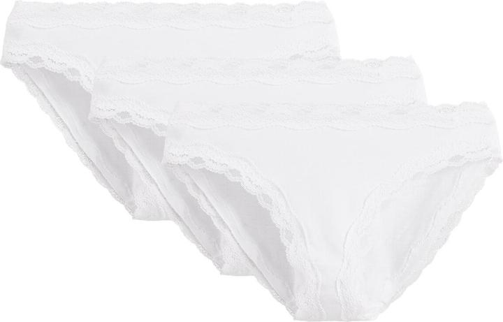 La Redoute Collections 3er-Pack Slips aus Baumwolle und Spitze (40, 3er Pack)