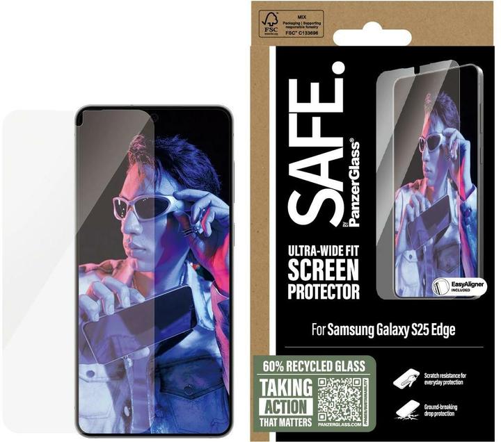 Produktbild PanzerGlass SAFE by Samsung Galaxy S25 Edge - Ultra-Wide-Fit (1 Stück, Samsung Galaxy S25 Edge)