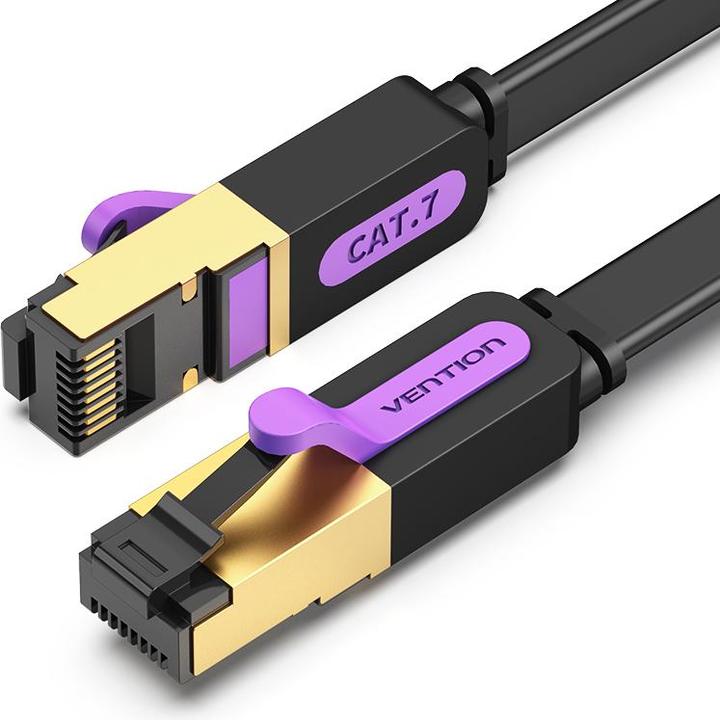 Actual product image Vention Flat UTP Category 7 Network Cable ICABK 8m Black (UTP, CAT7, 8 m)
