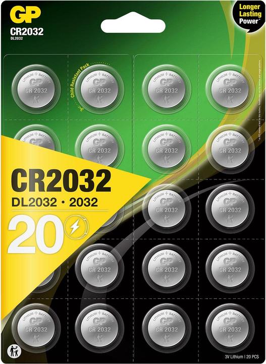 Productafbeelding GP Batteries CR2032 (20 Pcs., CR2032, 220 mAh)