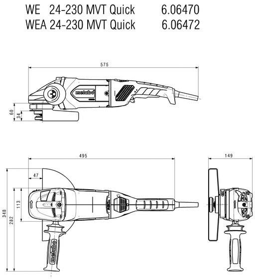 Actual product image Metabo Angle grinder WEA 24-230 MVT Quick with autobalancer cardboard box (230 mm)