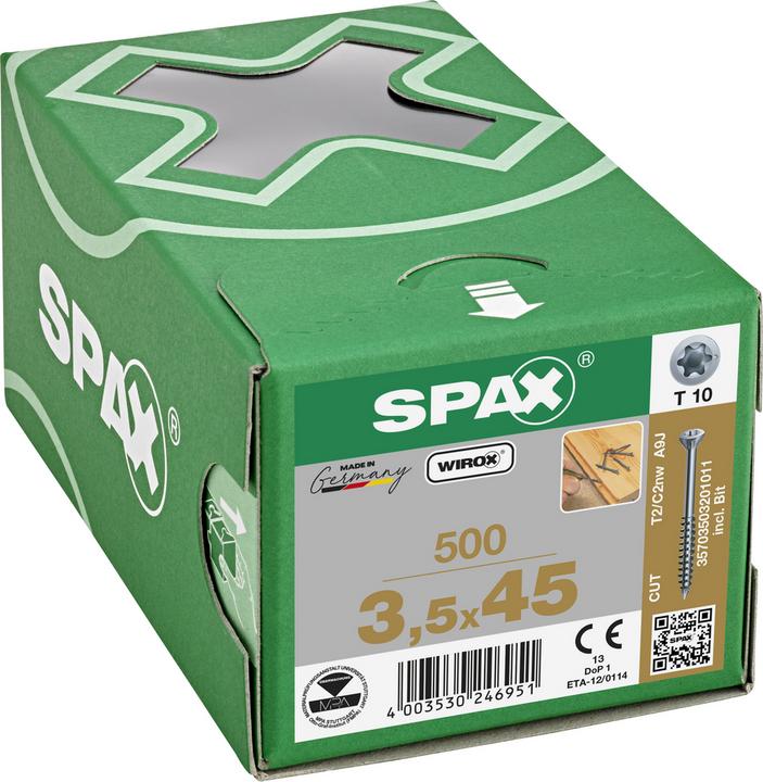 Actual product image Spax Self-drilling screws SK T10 3.5x45 mm (500 Screws per piece)