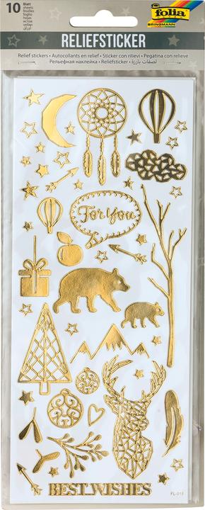 Produktbild Folia Relief-Sticker WEIHNACHTEN, Blattformat: 100 x 240 mm