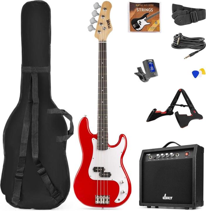 Actual product image Max Electric Bass GigKit Red (Electric bass, Maple, Linden)
