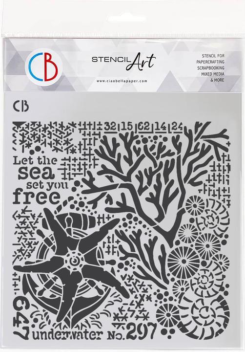 Actual product image Ciao Bella Coral Reef - Underwater" stencil, 24 x 22 cm