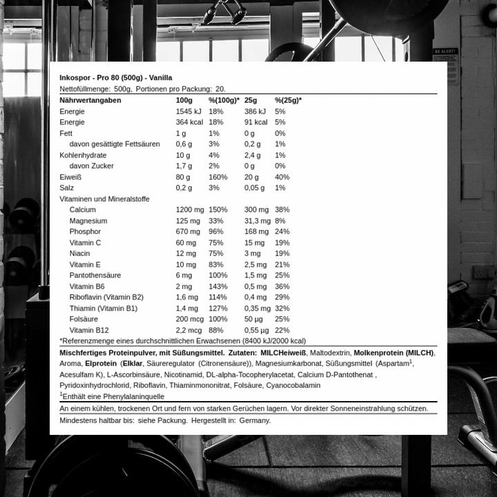 Produktbild Inkospor Pro 80 (Vanille, 1 Stk., 500 g)