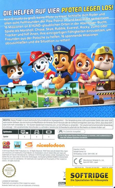 Immagine prodotto Bandai Namco Paw Patrol: In action (Switch, DE)