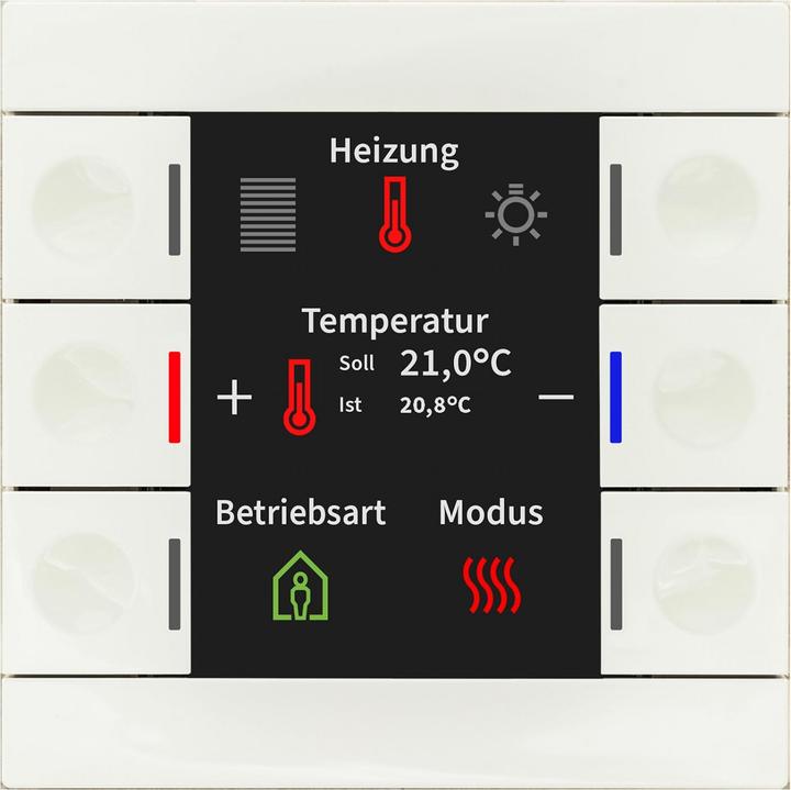 Produktbild MDT BE-TAS86T.02 Taster Smart 86 mit Farbdisplay und Temperatursensor Rws glä