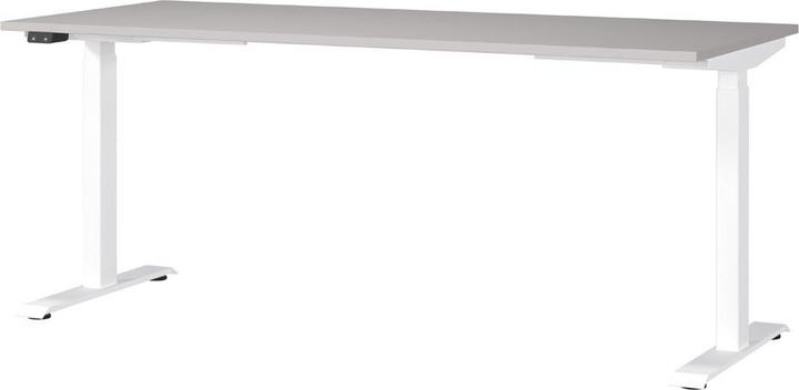 Germania JET höhenverstellbarer Schreibtisch kaschmir rechteckig, T-Fuss-Gestell weiss 180,0 x 80,0 cm (180 x 72 cm)