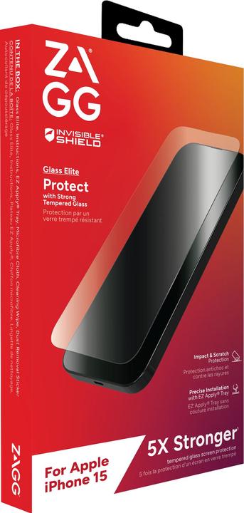 Image du produit Zagg Invisibleshield Glass Elite Am (1 pièce(s), Apple iPhone 15)
