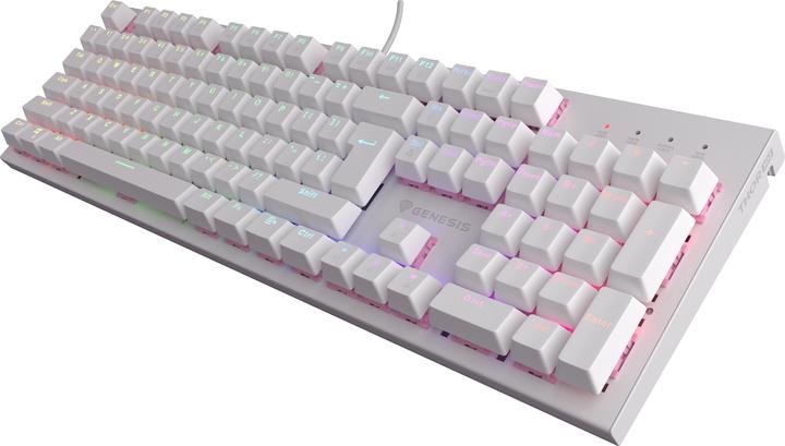 Actual product image Genesis Klawiatura Dla Graczy Thor 303 Us Podswietlenie RGB Mechaniczna Silent Switch Biala Hot Swap (US, Cable)