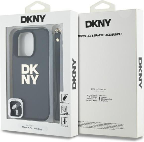 Produktbild DKNY DKHCP16LPBSWSK iPhone 16 Pro 6.3" czarny/black hardcase Wrist Strap Stock Logo (Apple iPhone 16 Pro)