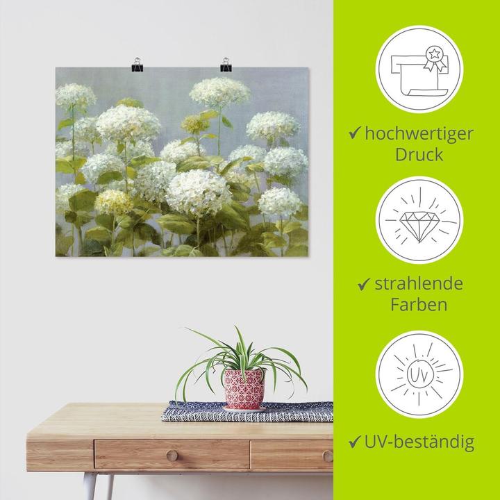 Produktbild Artland Weisser Hortensien Garten B2XF (80 x 60 cm)