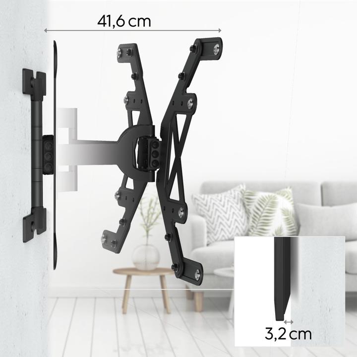 Produktbild Hama TV-Wandhalterung, schwenkbar, neigbar, extra flach, 229 cm (90") bis 40 kg (Wand, 90", 40 kg)