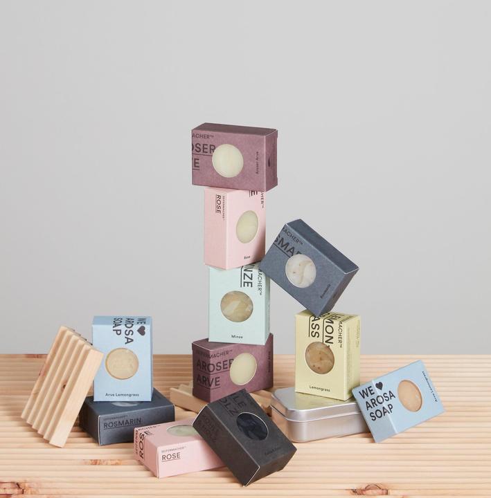 Actual product image Aromalife Swiss stone pine soap with Arosa pine