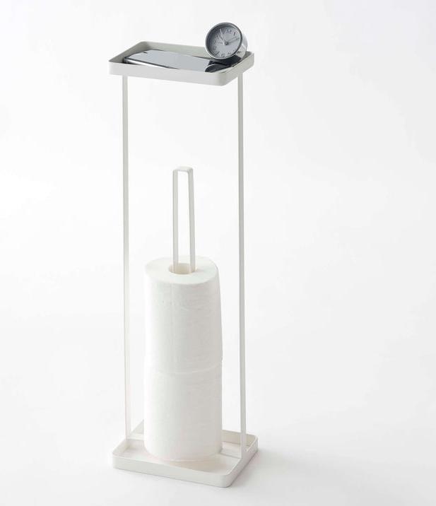Actual product image Yamazaki Toilet roll holder with shelf TOWER