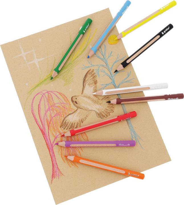 Actual product image Pelikan Coloured pencil case 8+1ST Griffix WV assorted (Assorted colours, incl. pencil, 10 x)