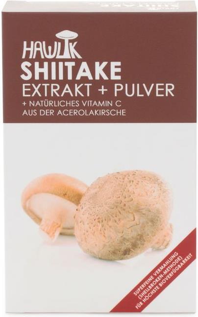 Actual product image Hawlik Shiitake extract + powder capsule (60 Piece, Capsules, 57 g)