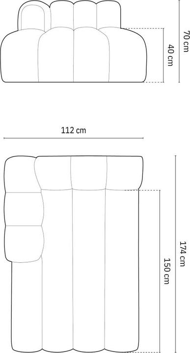 Image du produit Micadoni Chaise Longue Gauche, "Lupine", 2 Places, 117x177x70Fabriqué en Europe (Chaise longue)