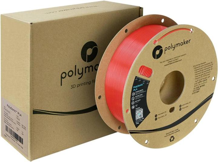 Actual product image Polymaker PolySonic High Speed PLA (PLA, 1.75 mm, 1000 g, Red)