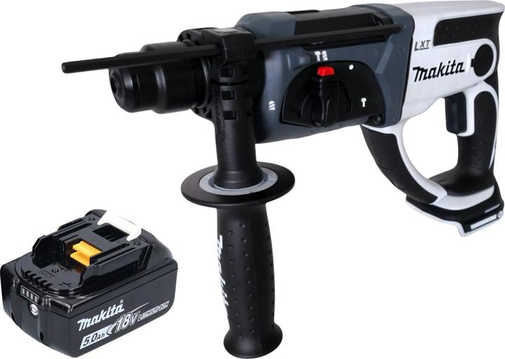 Produktbild Makita DHR 202 T1W Akku Bohrhammer 18 V 20 mm 2,0 J weiss + 1x Akku 5,0 Ah - ohne Ladegerät (Akkubetrieb)