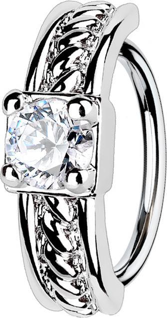 Immagine prodotto Star Piercing Anello micro piercing argento a semicerchio con cristallo (Ottone, Acciaio chirurgico 316L)