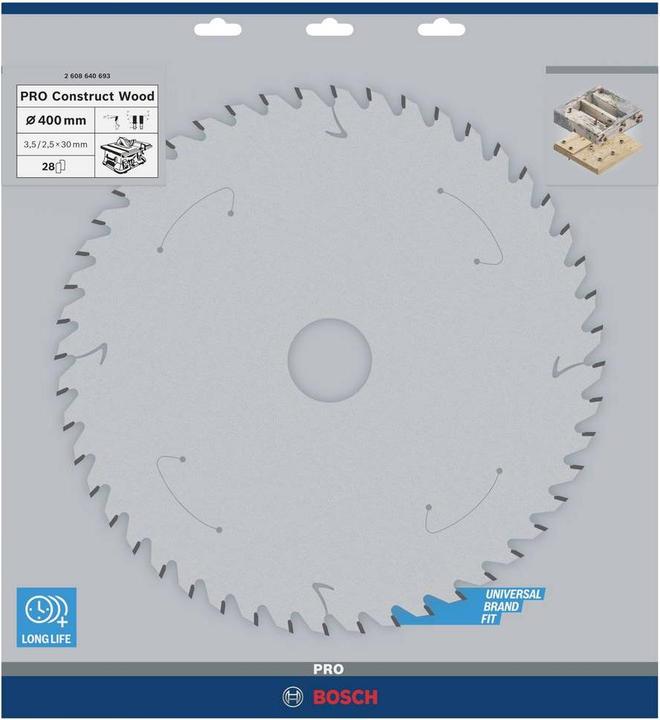 Produktbild Bosch Professional Zubehör PRO Construct Wood Kreissägeblatt, 400 x 3,5 x 30 mm